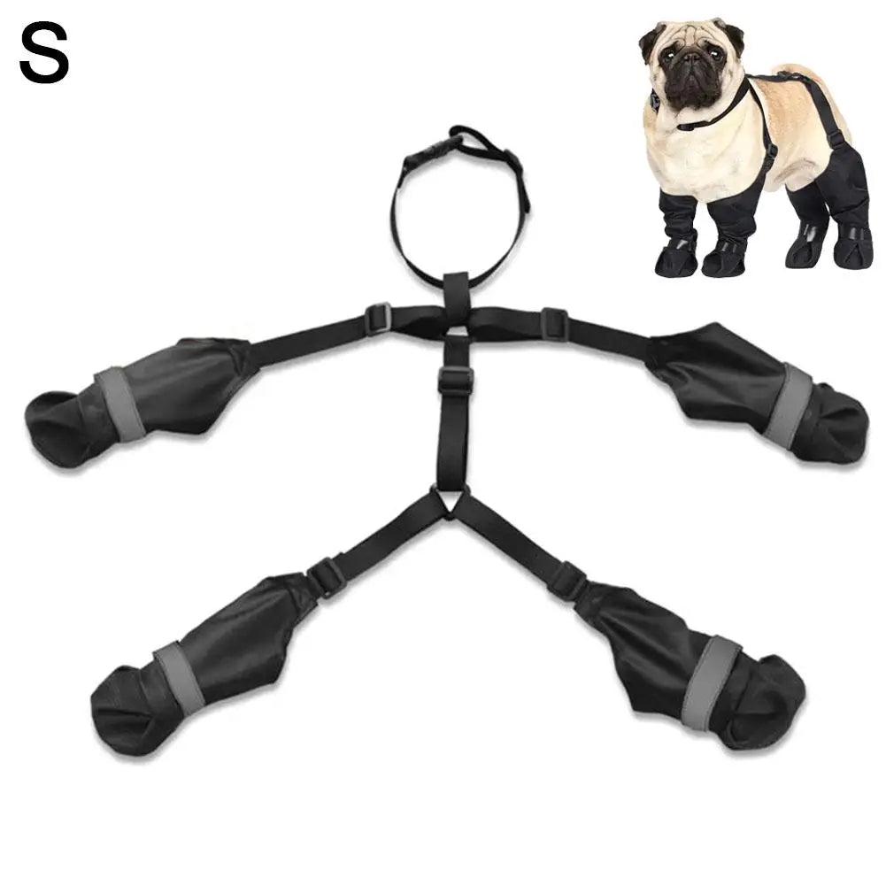 Waterproof Dog Boots – Adjustable Rain & Snow Paw Protectors Dog Rain Boots Axl black S