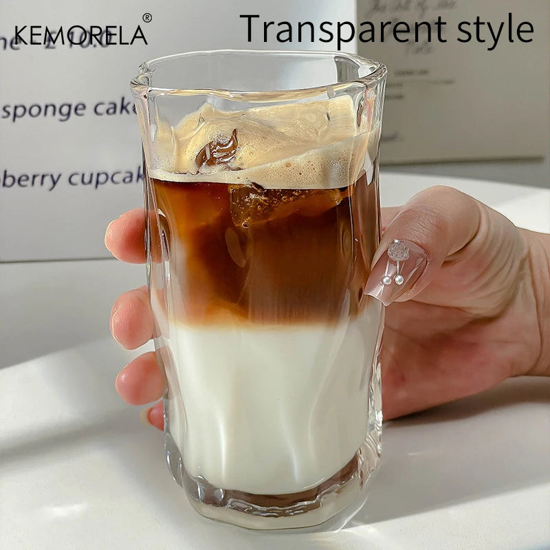 KEMORELA Twist Glass – Iced Coffee & Cold Drink Cup Cocktail Drink Glass Axl