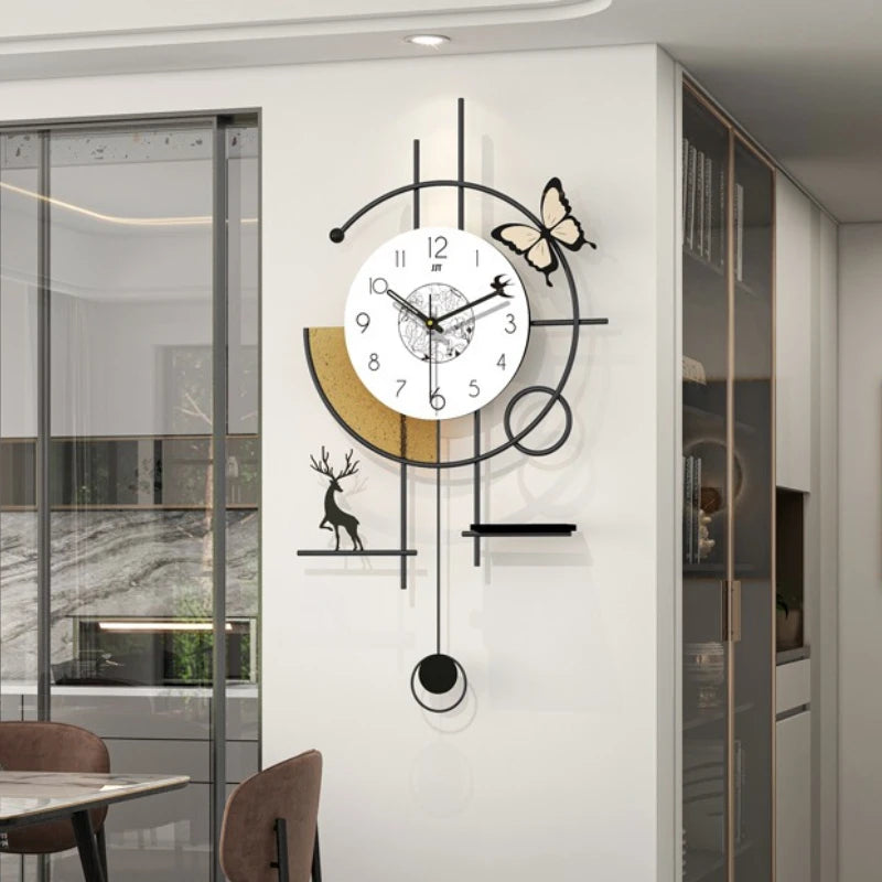 Luxury Modern Silent Wall Clock – Geometric Metal Art Decor Wall Clock Axl