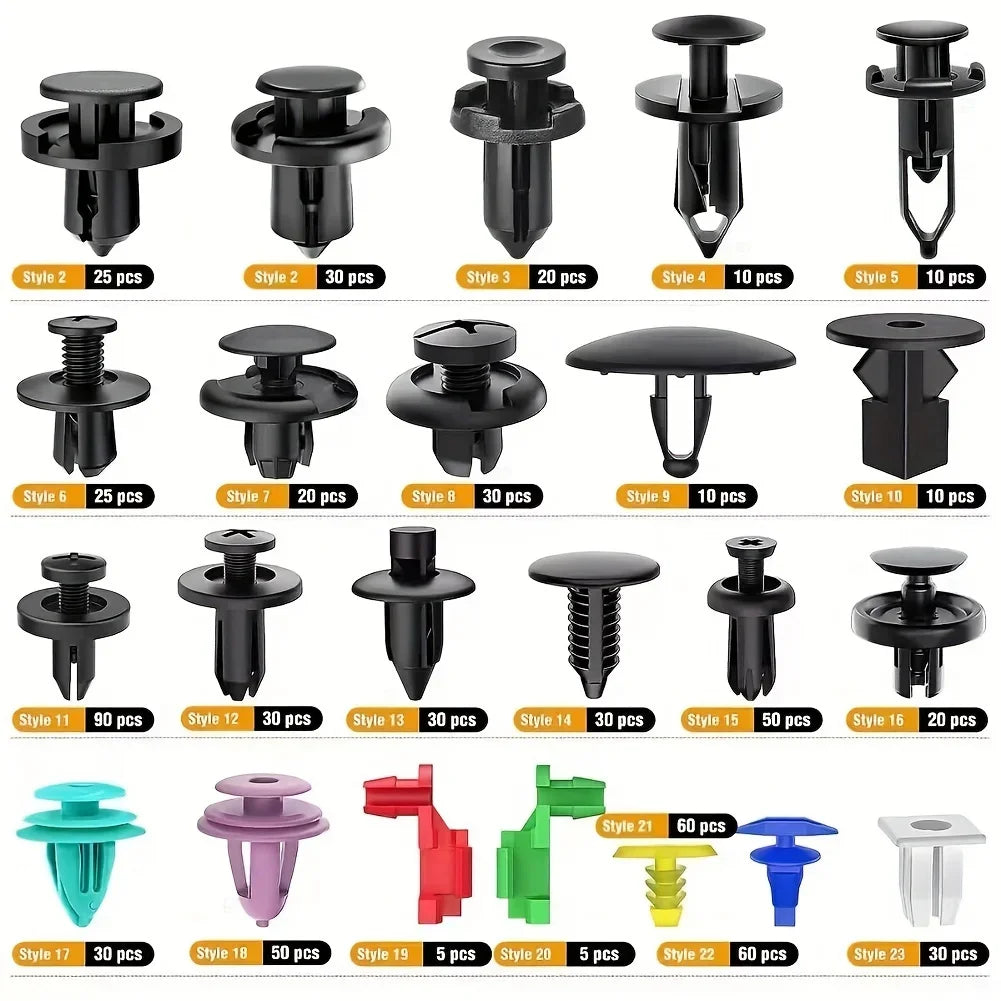 725-Piece Auto Fastener Clips & Trim Panel Removal Kit Auto Fastener Kit Axl