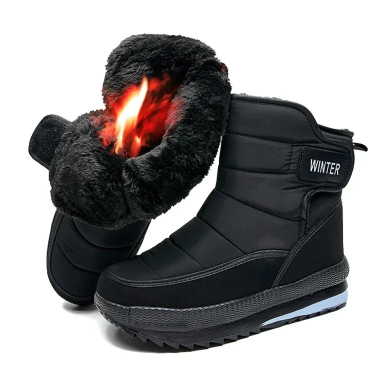 Men's Plush-Lined Snow Boots – Warm Non-Slip Winter Ankle Men's Winter Boots Axl
