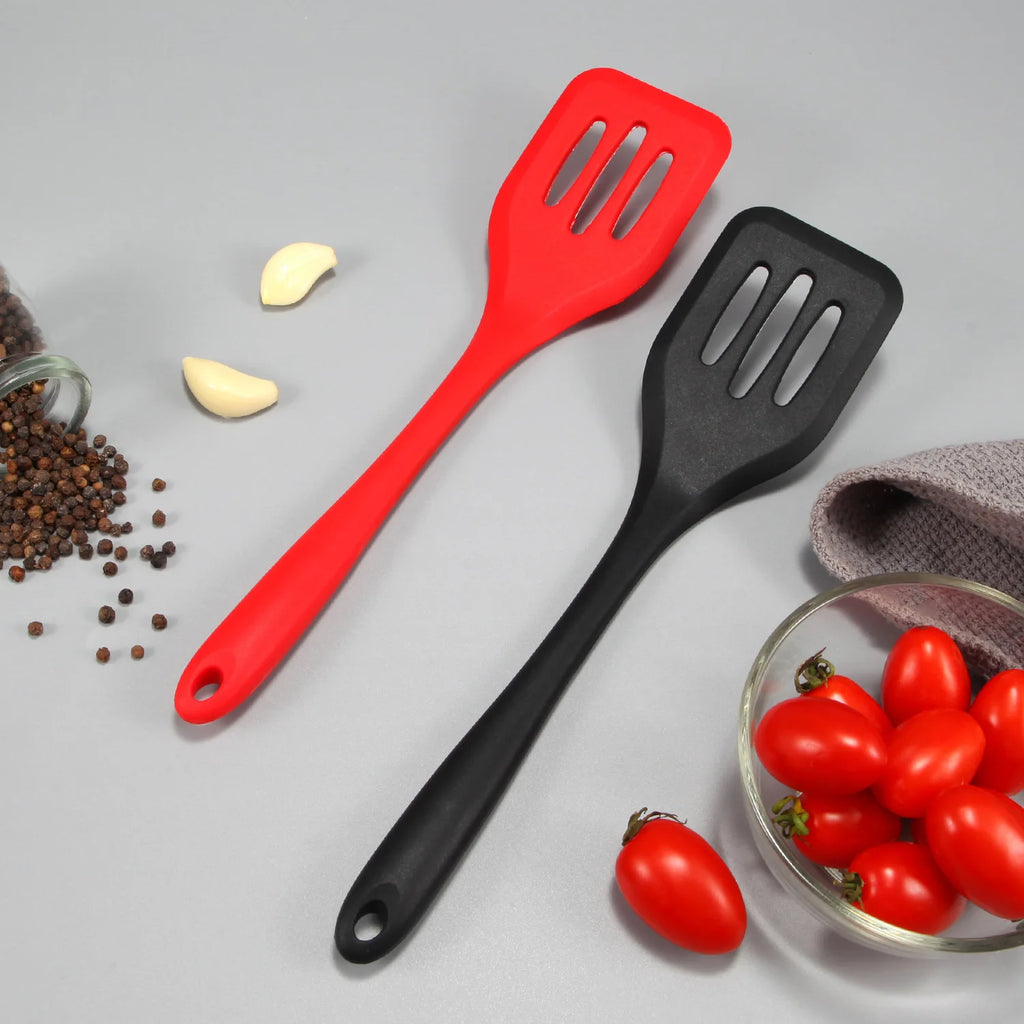 Silicone Slotted Turner Spatula Set – Kitchen Cooking Utensils Silicone Spatula Set Axl
