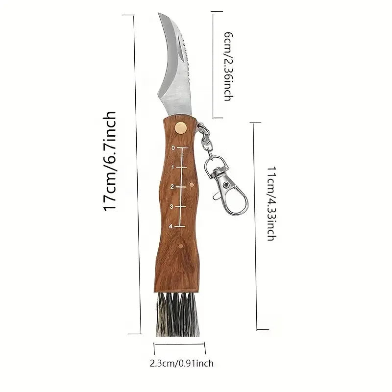 Mini Mushroom Foraging Knife – Rosewood Handle & Brush Folding Foraging Knife Axl Sharp edge China Mainland