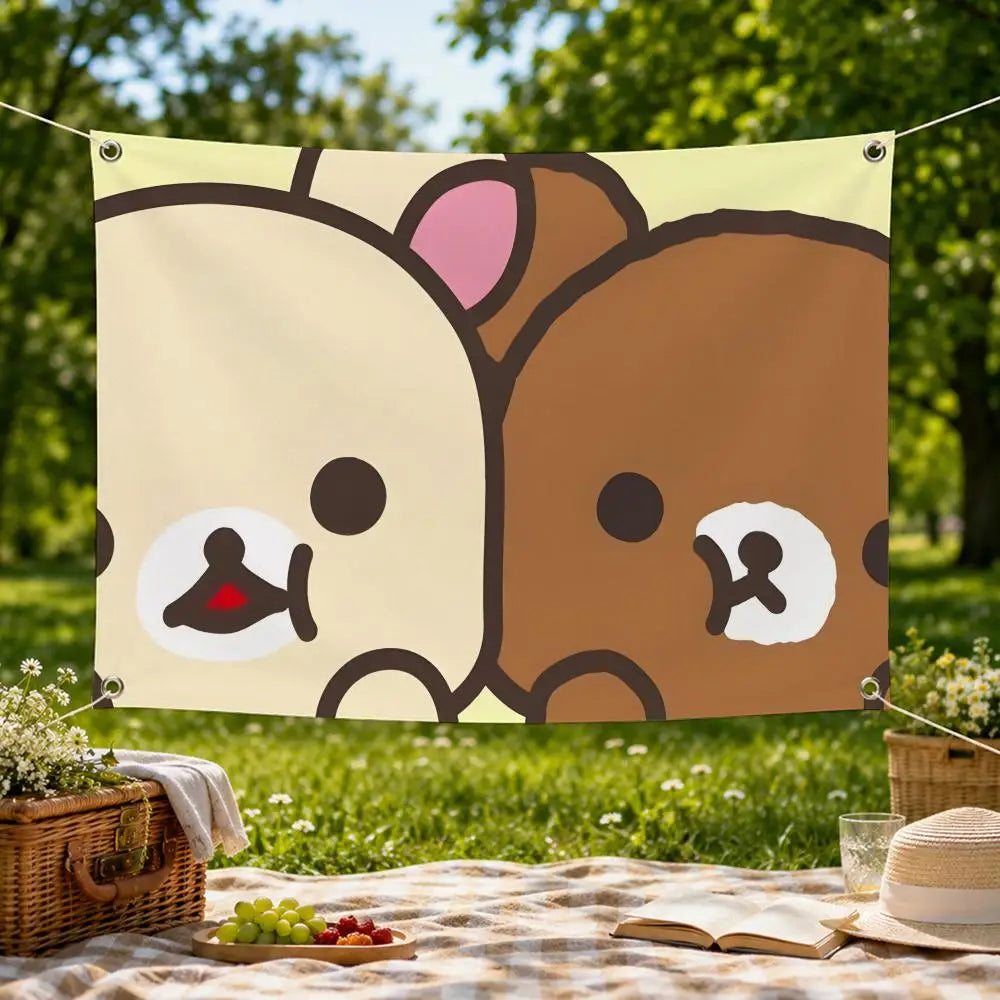 Rilakkuma Wall Hanging Flag Banner – Room & Party Decor Wall Flag Banner Axl