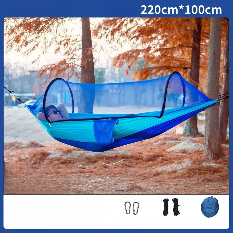 Ultralight Camping Hammock with Mosquito Net | Parachute Nylon Camping Hammock Axl blue S