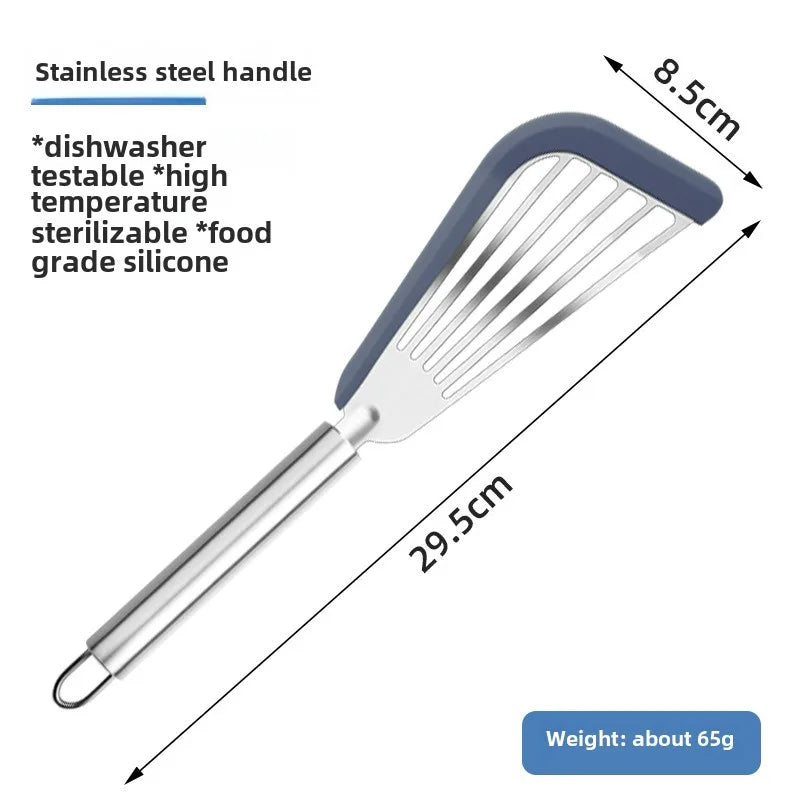 Stainless Steel Frying Spatula – Heat-Resistant Kitchen Turner Cooking Spatula Axl Blue-stainless steel