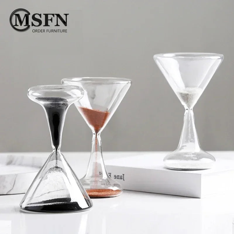 Wine Glass Hourglass – 5 Minute Glass Sand Timer Desk Decor Decorative Hourglass Axl