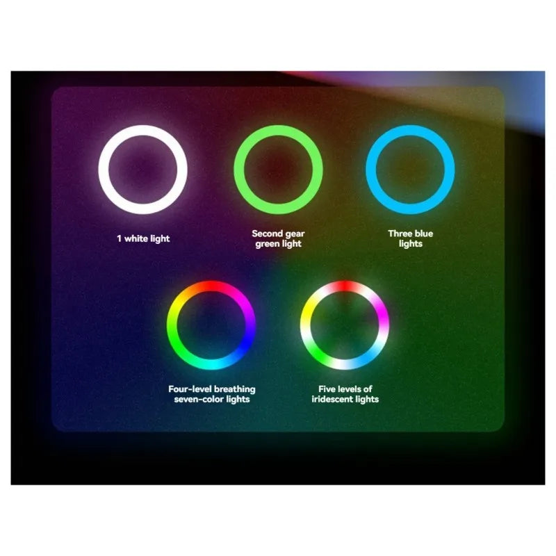 USB Portable Rechargeable Fan with Colorful LED Lights Portable USB Fan Axl As Shown No plug