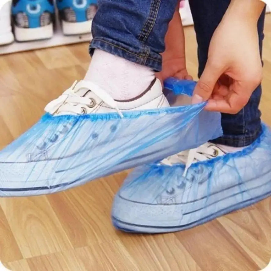 100-Pack Disposable Waterproof Shoe Covers – Non-Slip Overshoes Disposable Shoe Covers Axl