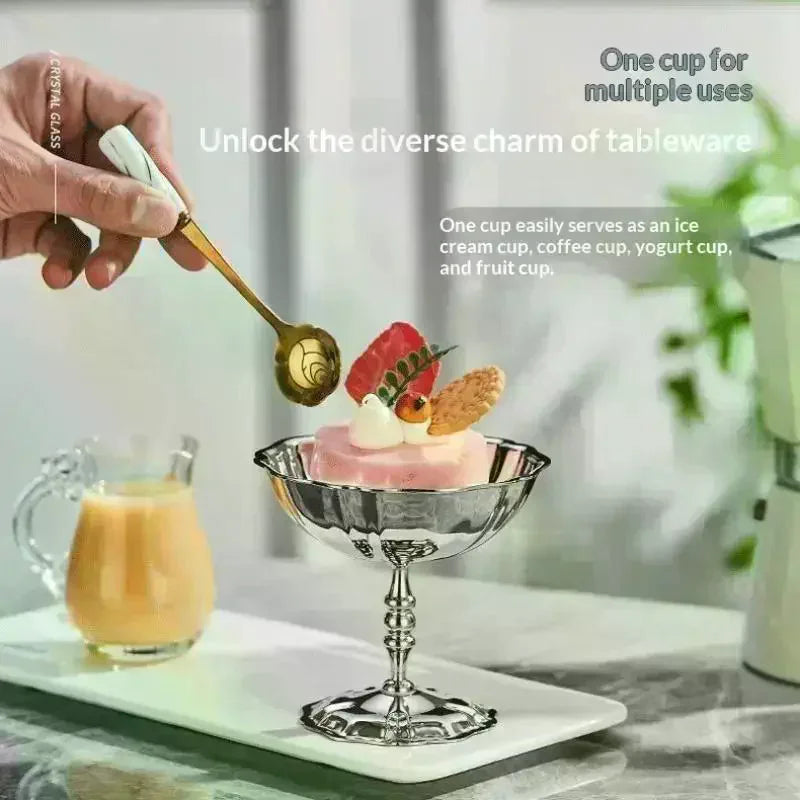 Stainless Steel Retro Dessert Goblet – Ice Cream & Fruit Cup Dessert Serving Cup Axl