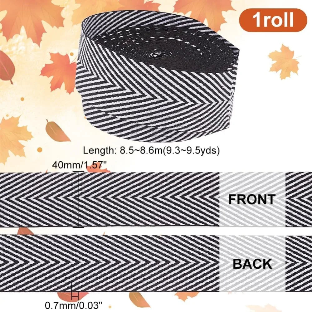 Black Herringbone Twill Tape Ribbon 40mm – Polyester Webbing Twill Tape Ribbon Axl