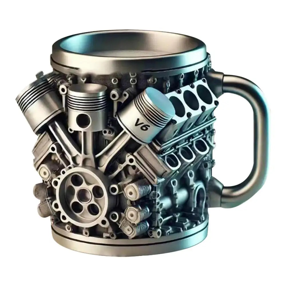 Engine-Themed Stainless Steel Coffee Mug with Handle Insulated Coffee Mug Axl V6 as product