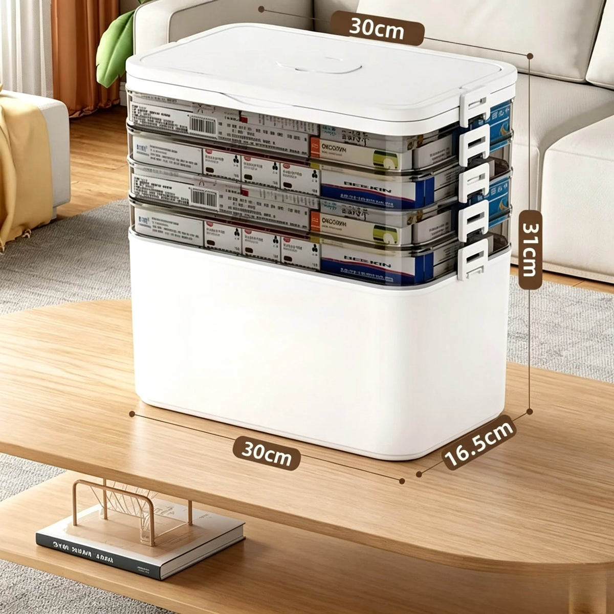 3-Tier Home Medicine Storage Box – Leak-Resistant Organizer Medicine Storage Box Axl 5-Tier White As whown 2