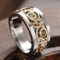 Huitan Two-Tone Hollow CZ Ring for Women | Fashion Jewelry Fashion Ring Axl A030 6