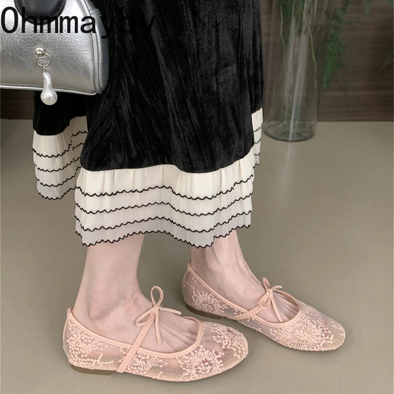 Women's Lace Mary Jane Ballet Flats – Slip-On Dress Shoes Women's Ballet Flats Axl