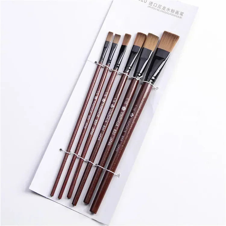 6-Piece Artist Paint Brush Set – Watercolor, Acrylic & Oil Artist Paint Brushes Axl