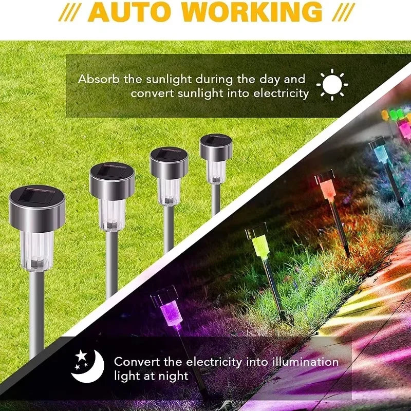 Solar Pathway Lights 12-Pack – Waterproof LED Garden Stake Lamps Solar Garden Lights Axl