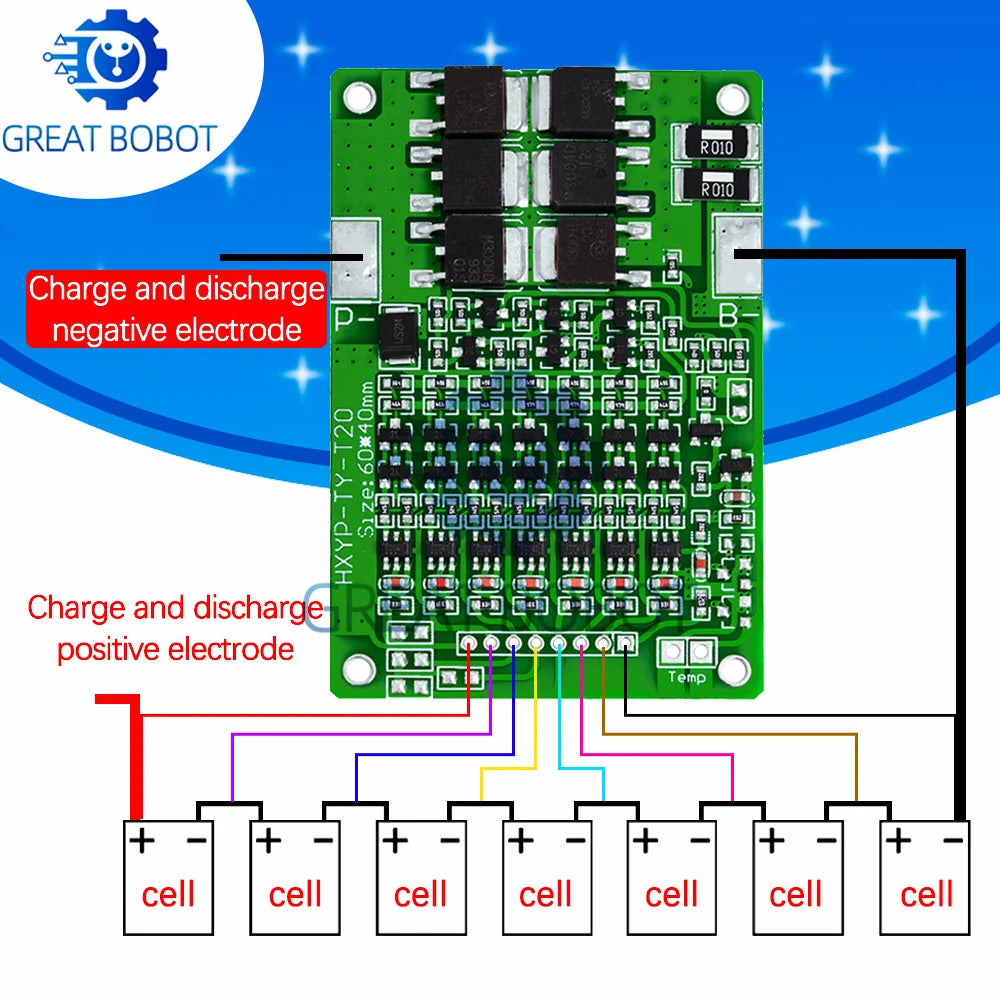 7S 18650 BMS 25.9V 29.4V Lithium Battery Protection Board 15A BMS Protection Board Axl Default Title