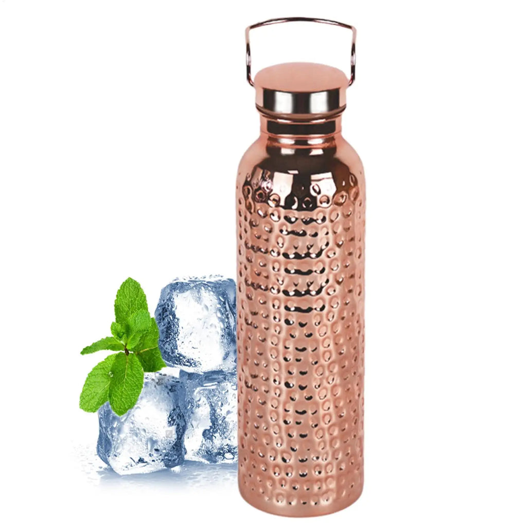 800ml Copper-Plated Stainless Steel Water Bottle | Hammer Pattern Stainless Steel Water Bottle Axl