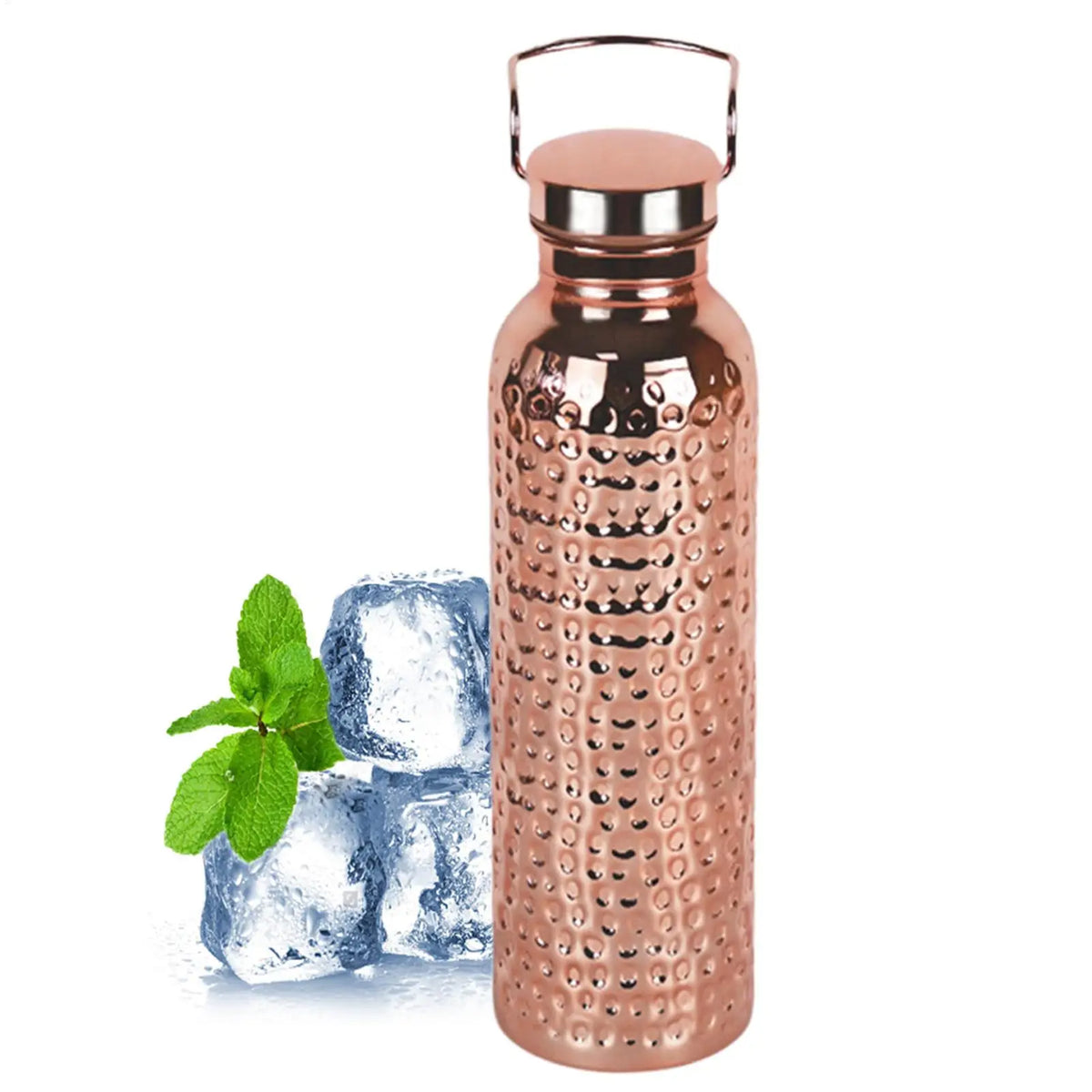 800ml Copper-Plated Stainless Steel Water Bottle | Hammer Pattern Stainless Steel Water Bottle Axl