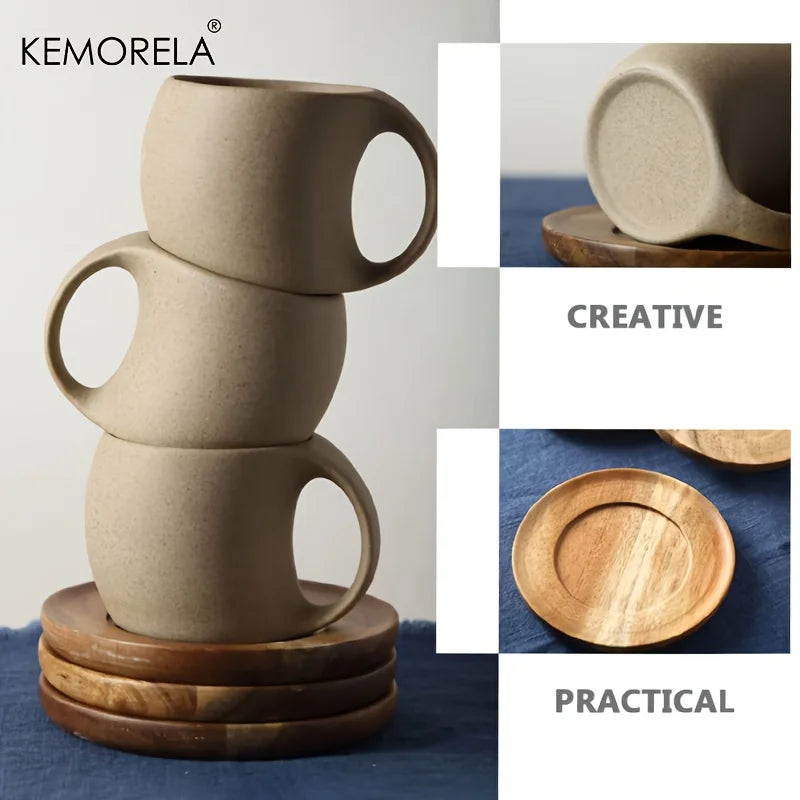 KEMORELA Ceramic Coffee Cup & Saucer 220ml | Elegant Mug Ceramic Coffee Mug Axl