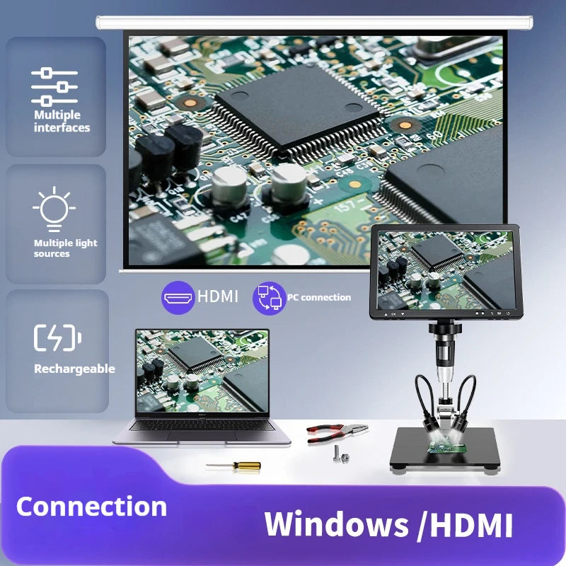 10.1" 1080P IPS Digital Microscope – 500x HD Zoom Screen Digital Microscope Axl
