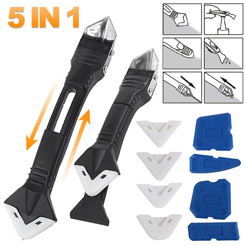 9-in-1 Caulk Finisher & Silicone Sealant Scraper Tool Set Caulking Tool Set Axl