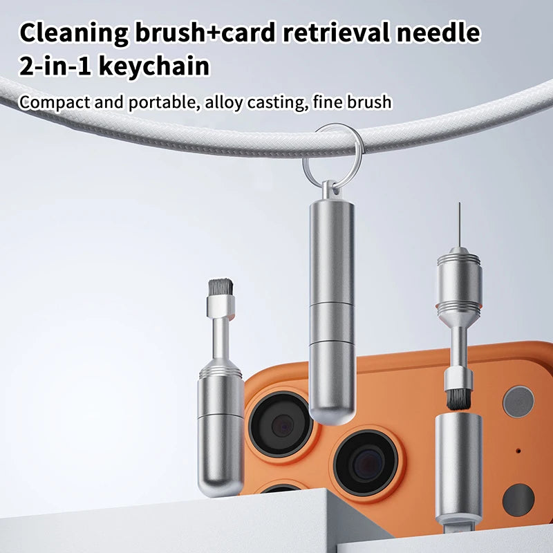 SIM Card Ejector Keychain + Earphone Cleaning Brush Tool Phone Accessory Tool Axl Default Title