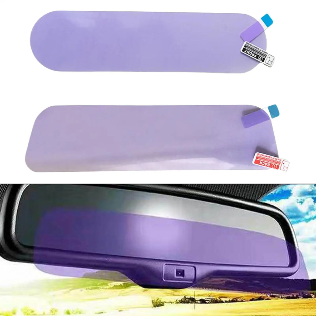 Car Rearview Mirror Anti-Glare Anti-Fog PET Film + Tool Mirror Protective Film Axl