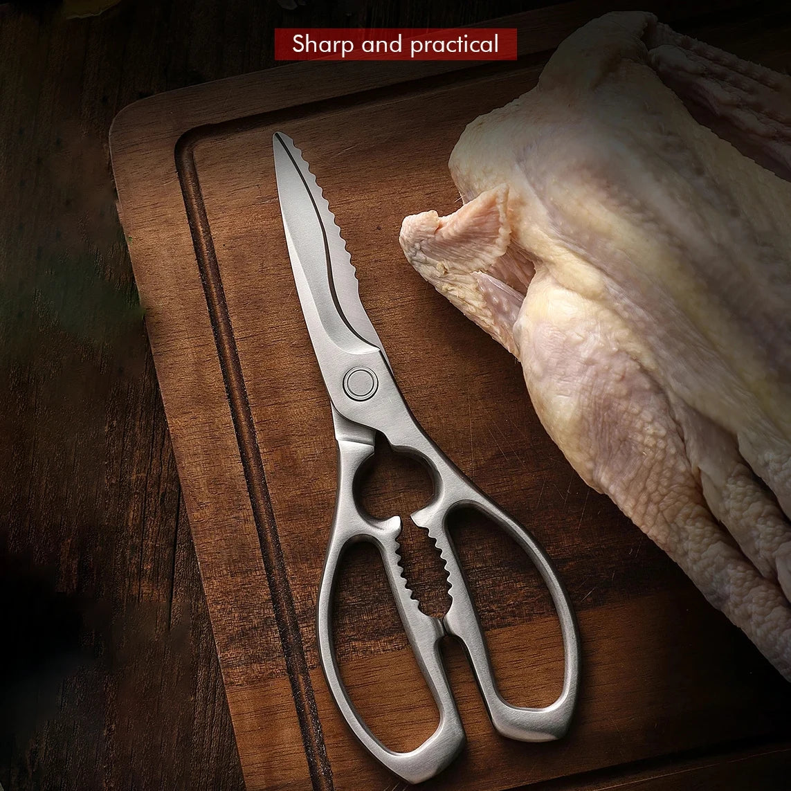 Heavy-Duty Stainless Steel Kitchen Scissors – Meat & Bone Kitchen Shears Axl
