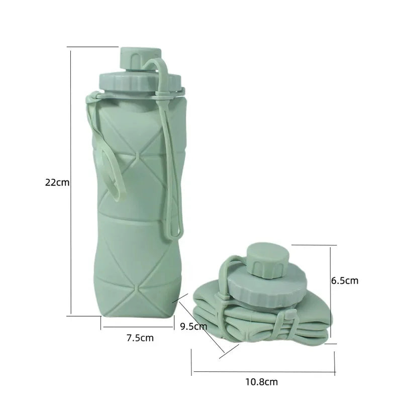 Silicone Folding Water Bottle – Lightweight Portable 600ml Folding Water Bottle Axl