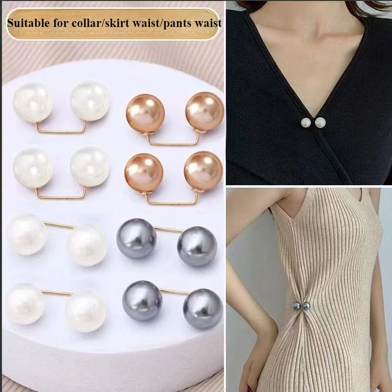 Pearl Brooch Safety Pins – Waist, Collar & Scarf Clips Pearl Brooch Pin Axl