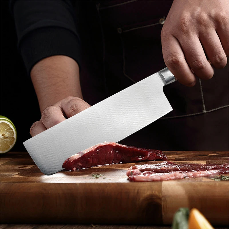 Stainless Steel Nakiri Knife – Professional Chef Kitchen Cleaver Nakiri Kitchen Knife Axl