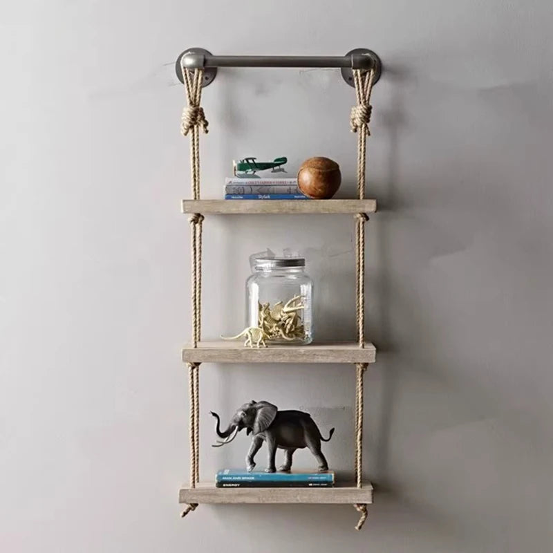 Solid Pine Wood 3-Tier Floating Wall Shelf – Modern Storage Floating Wall Shelf Axl