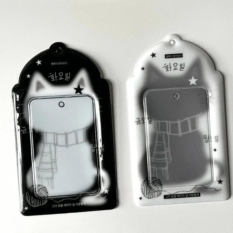 Kawaii Black Cat Photocard Holder Pendant | Card Sleeve Photocard Holder Pendant Axl