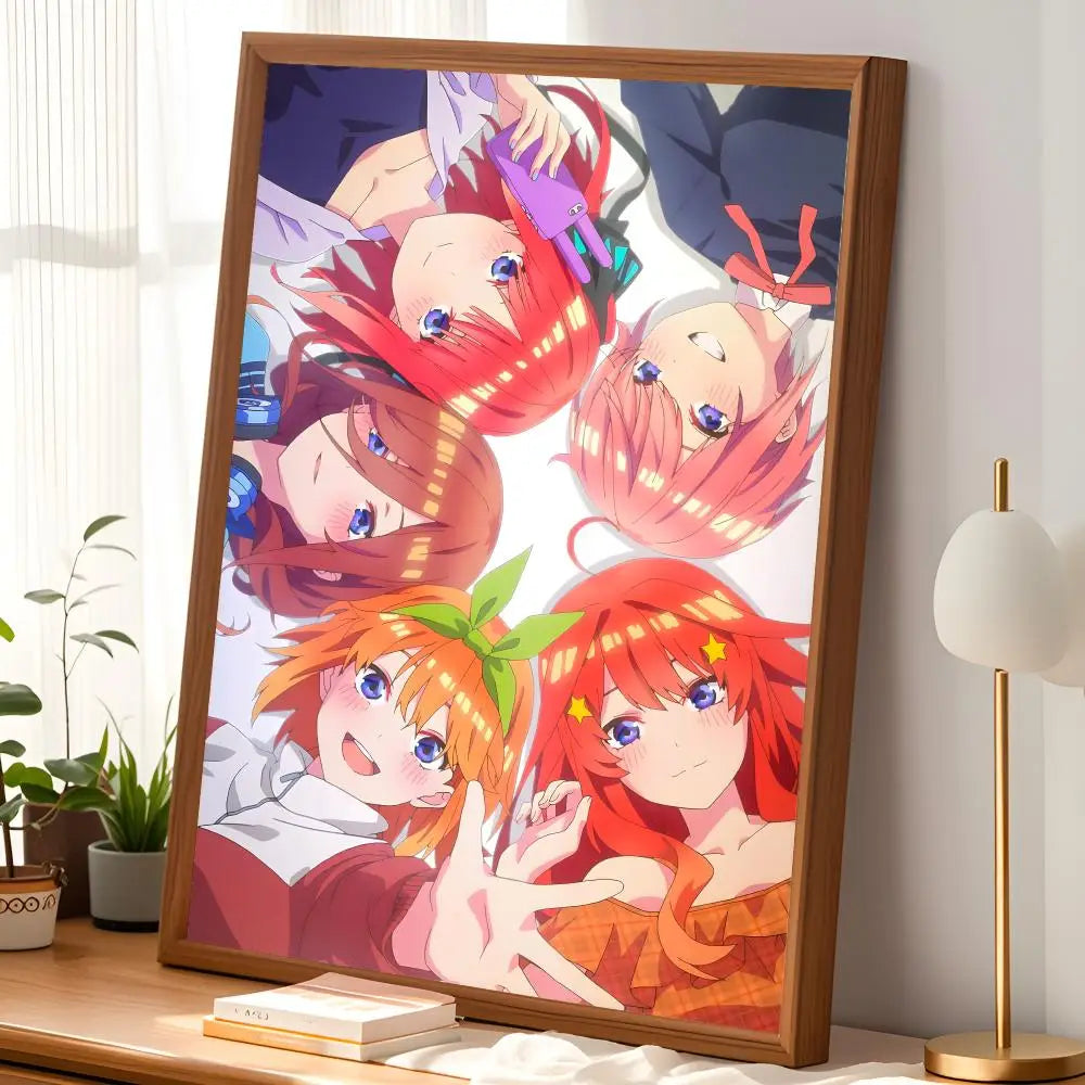 Quintessential Quintuplets Self-Stick Wall Art Poster | HD Waterproof Anime Wall Poster Axl