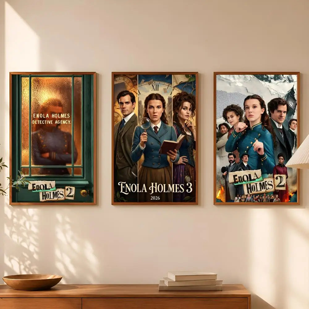 Enola Holmes Movie Poster – Self-Stick HD Waterproof Wall Art Wall Art Poster Axl