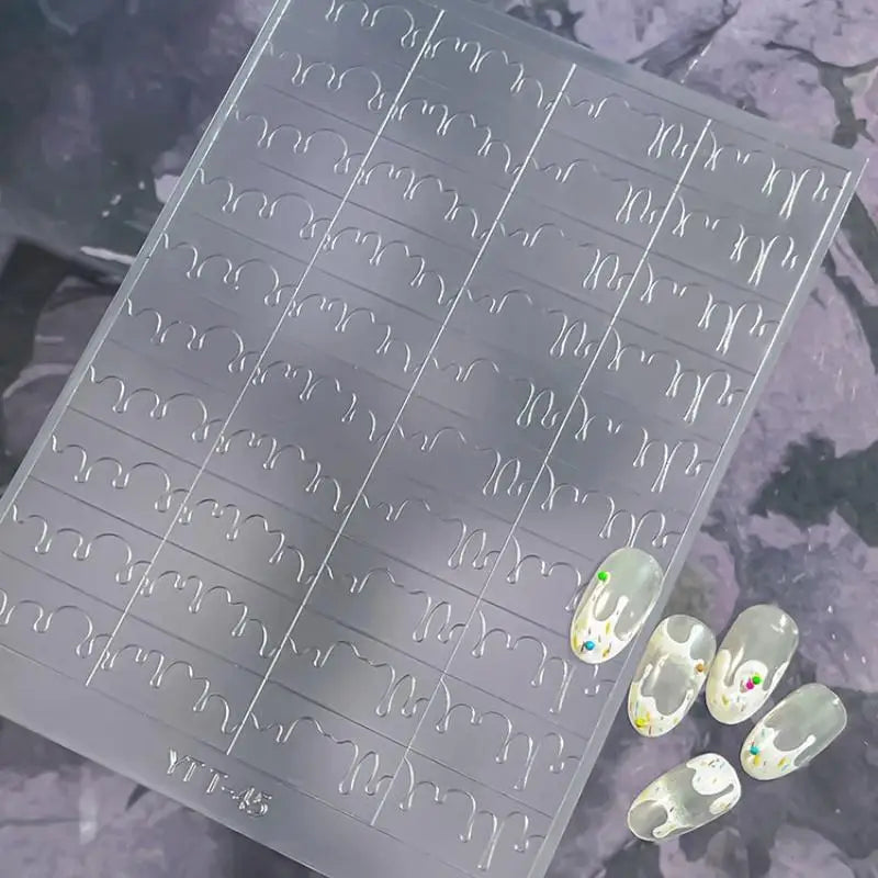 Hollow French Nail Stickers – Heart & Butterfly Nail Art Decals Nail Art Stickers Axl A41