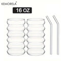 500ml Wave Ripple Drinking Glasses with Straws | Set of 1–4 Drinking Glass Set Axl 2PCS 401-500ml
