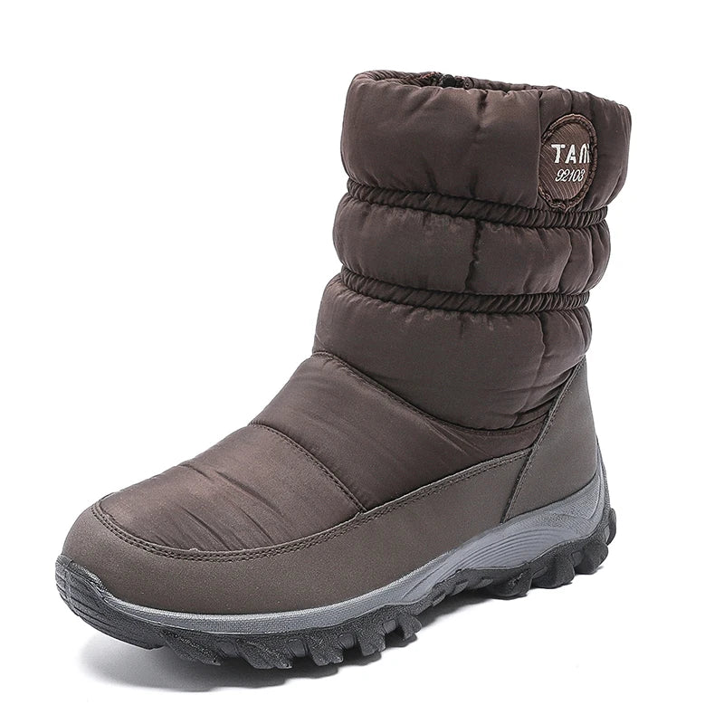 Women's Waterproof Mid-Calf Snow Boots | Non-Slip Winter Women's Snow Boots Axl DarkBrown 35