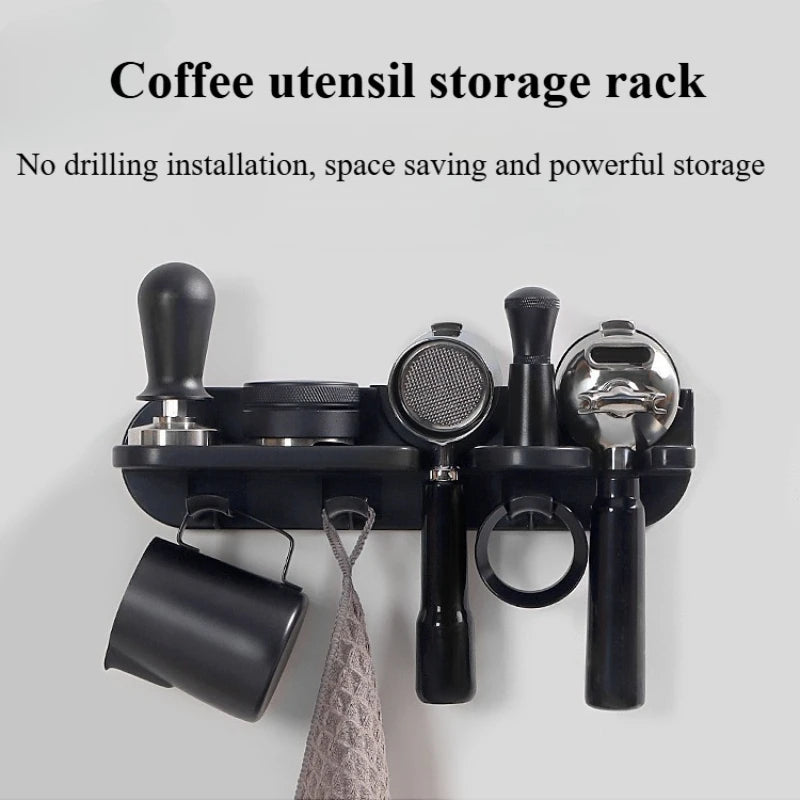 Wall-Mounted Espresso Organizer – Portafilter & Tamper Holder Coffee Accessories Organizer Axl