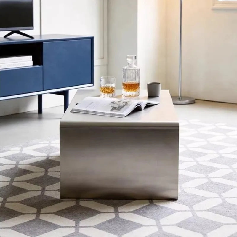 Stainless Steel Rectangular Coffee Table – Modern Minimalist Coffee Table Axl