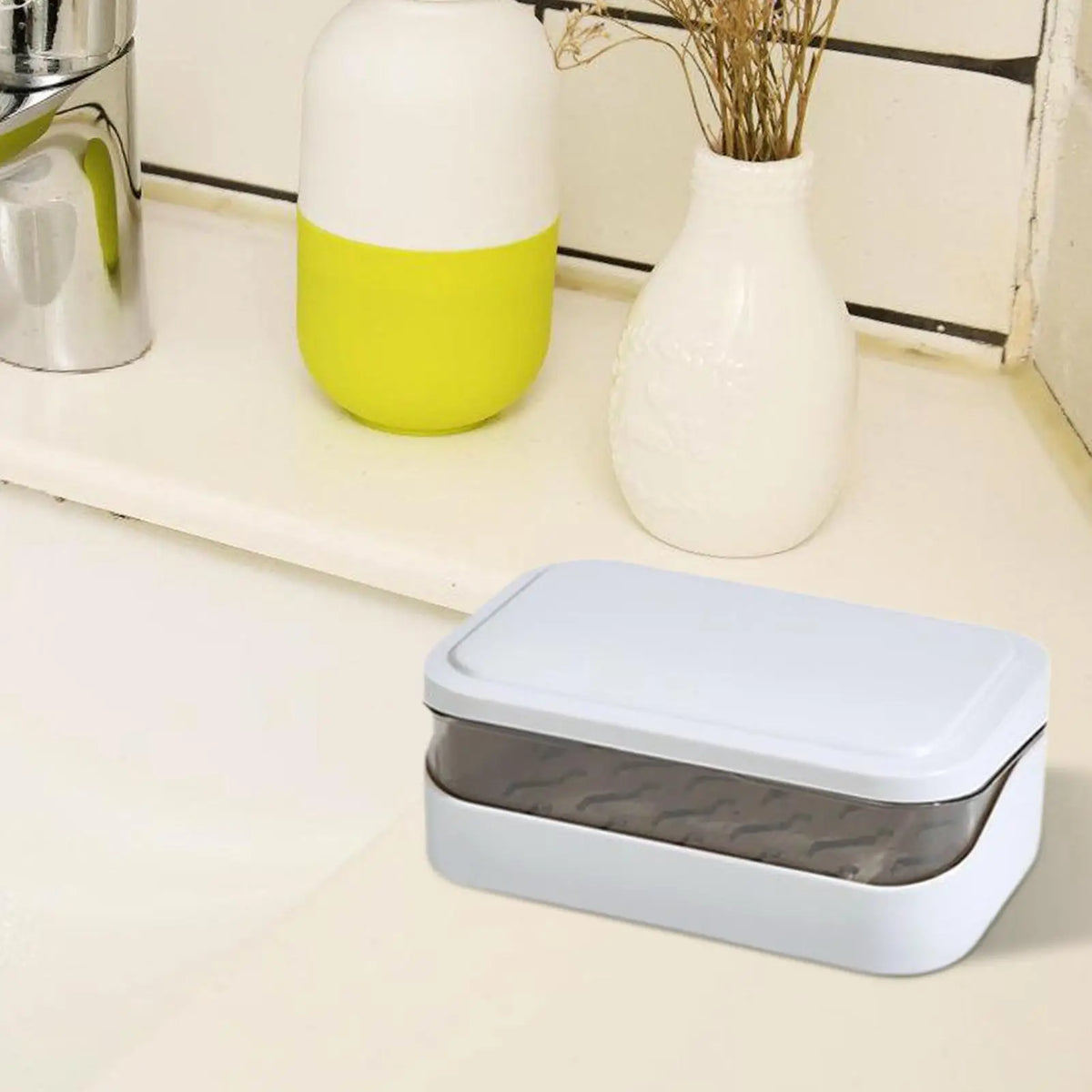 Portable Double Layer Travel Soap Box with Lid & Drainage Travel Soap Case Axl