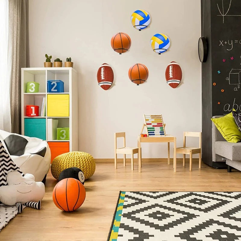 Wall-Mounted Ball Display Shelf – Steel Sports Ball Holder Rack Ball Display Rack Axl