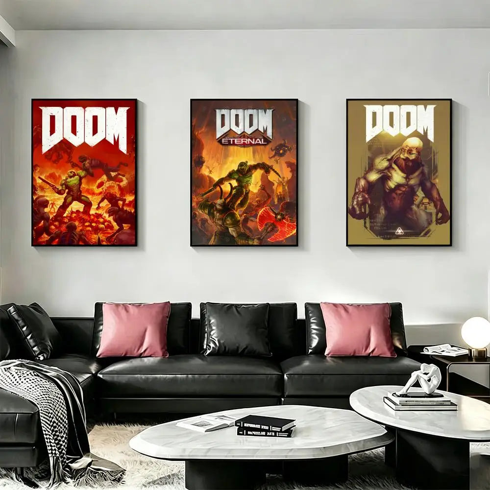 DOOM Eternal HD Game Poster – Waterproof Wall Art Decor Wall Art Poster Axl