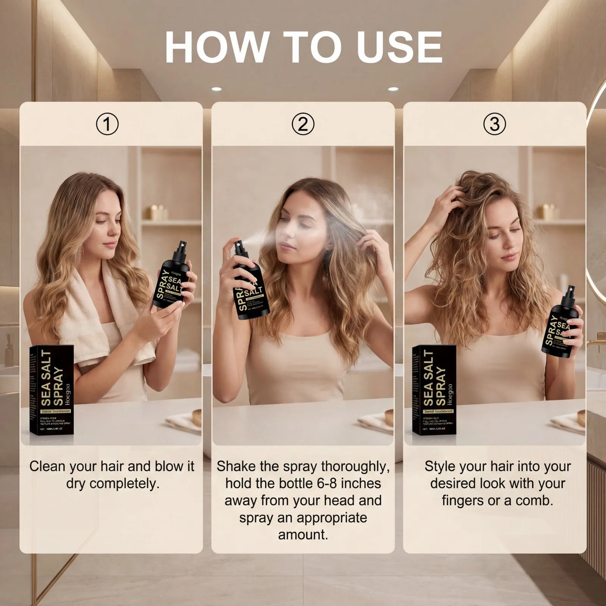 Sea Salt Texturizing Hair Spray – Beach Waves & Volume 100ml Texturizing Hair Spray Axl