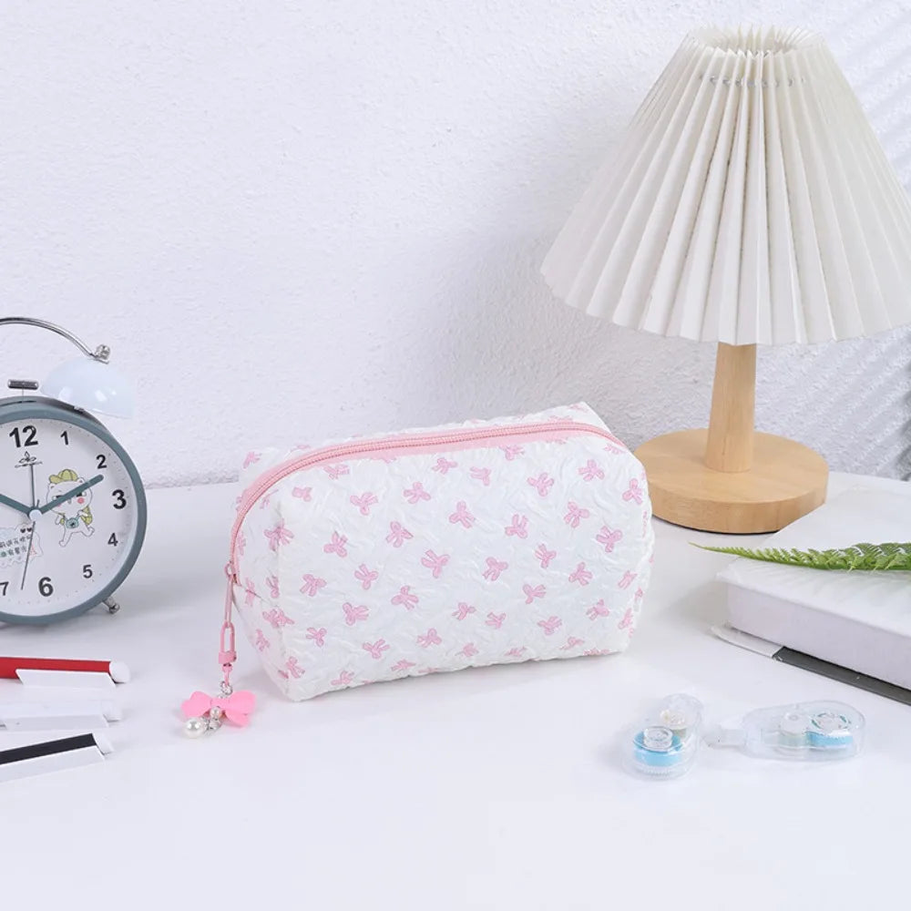 Bowknot Pencil Case – Large Capacity Pen & Cosmetic Bag Pencil Case Axl Pink