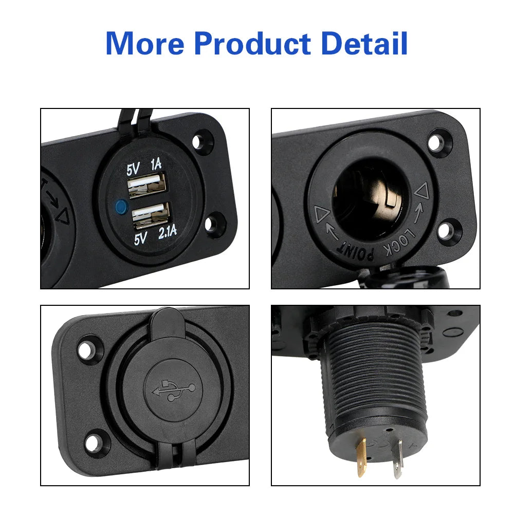 12–24V Dual USB Car Charger Socket Splitter | Car & RV USB Car Charger Axl