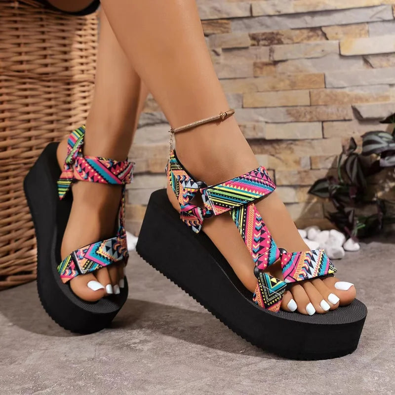 YBQJOO Women's Wedge Platform Sandals – Open Toe Ankle Strap Wedge Platform Sandals Axl
