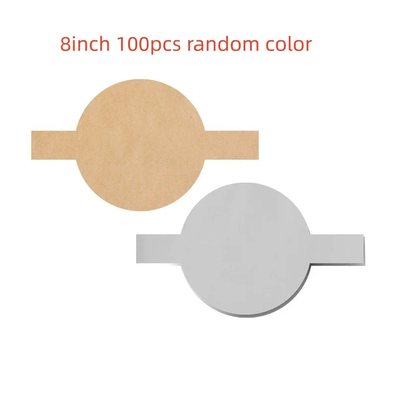 Non-Stick Carbon Steel Round Cake Pans + 50 Parchment Papers Round Cake Pan Set Axl 8inch 100pcs